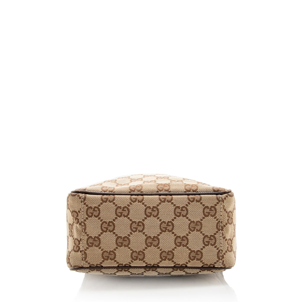 Gucci Leather Canvas Shoulder Bag Style 47