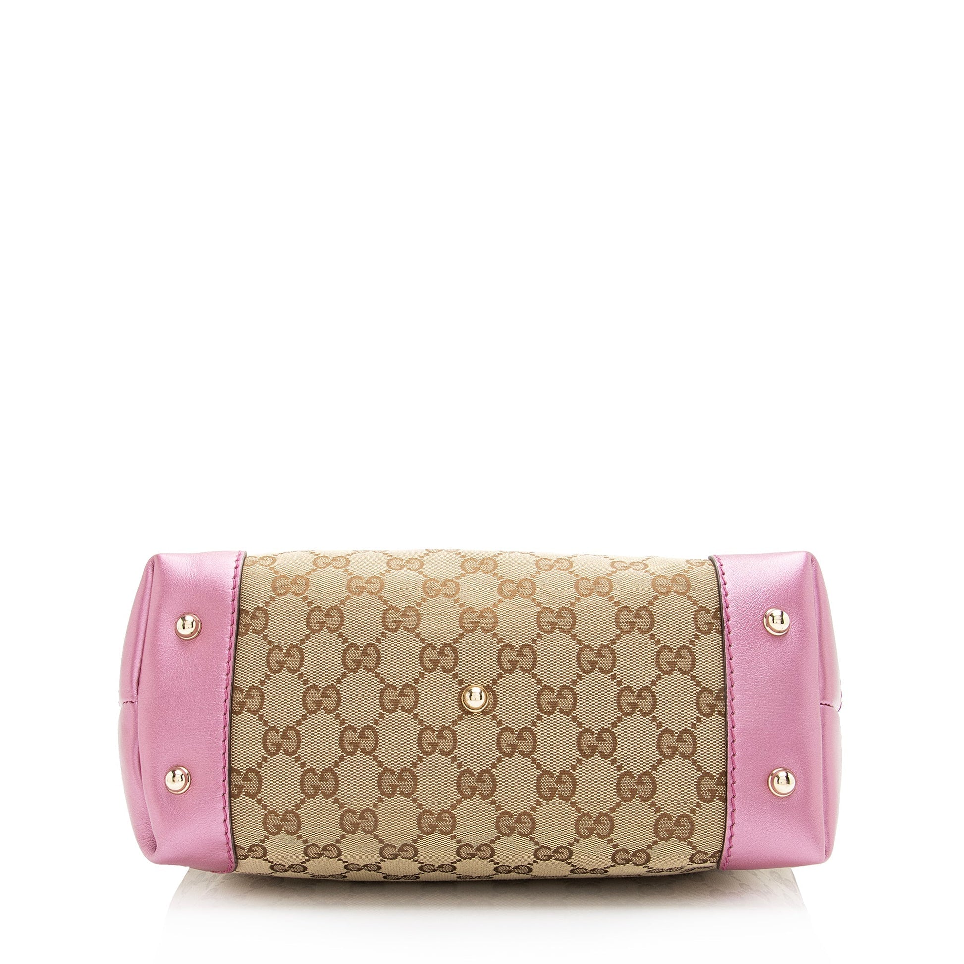 Gucci GG Canvas Metallic Leather Heart Bit Charm Small Hobo (SHF-23021)