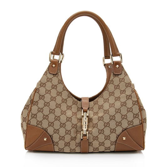 Gucci GG Canvas Nailhead Bardot Shoulder Bag (SHF-cXQEhI)