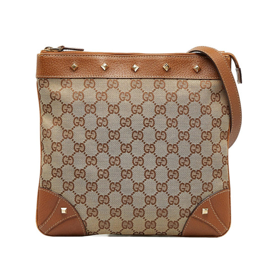 Gucci GG Canvas Nailhead Crossbody (SHG-Mehcnj)