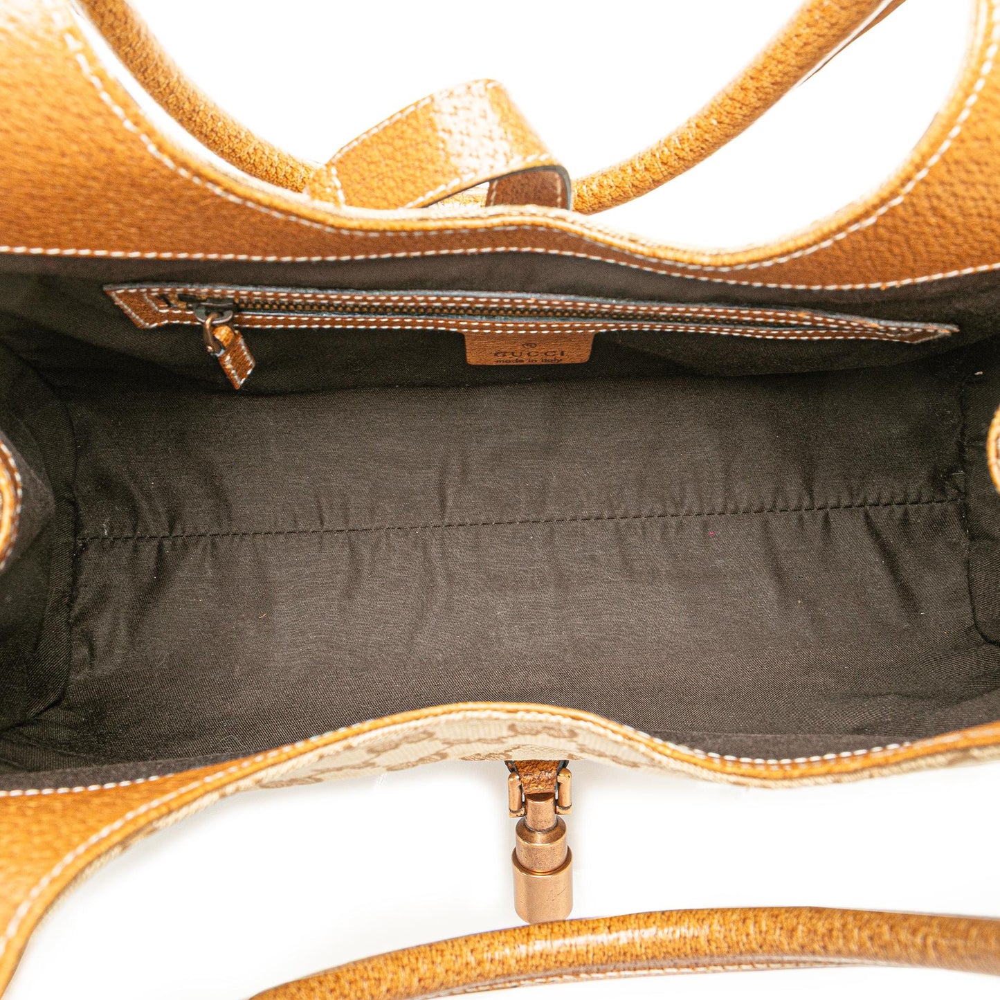 Gucci GG Canvas Nailhead Jackie Bardot Handbag
