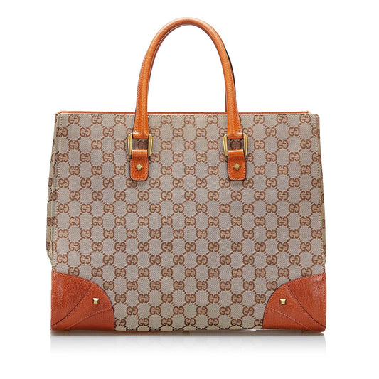 Gucci GG Canvas Nailhead Tote (SHG-ThiuAq)