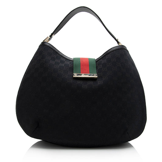 Gucci GG Canvas New Ladies Web Large Hobo (SHF-21483)
