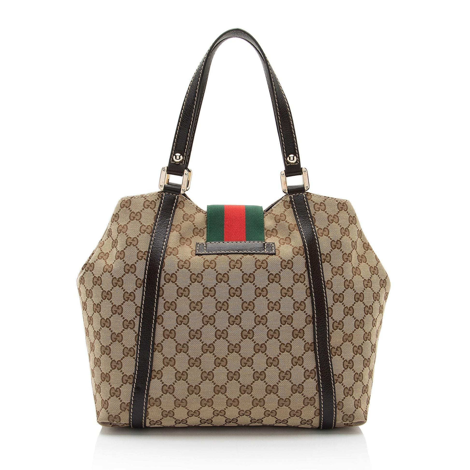 Gucci GG Canvas New Ladies Web Small Tote (SHF-eiujZp)