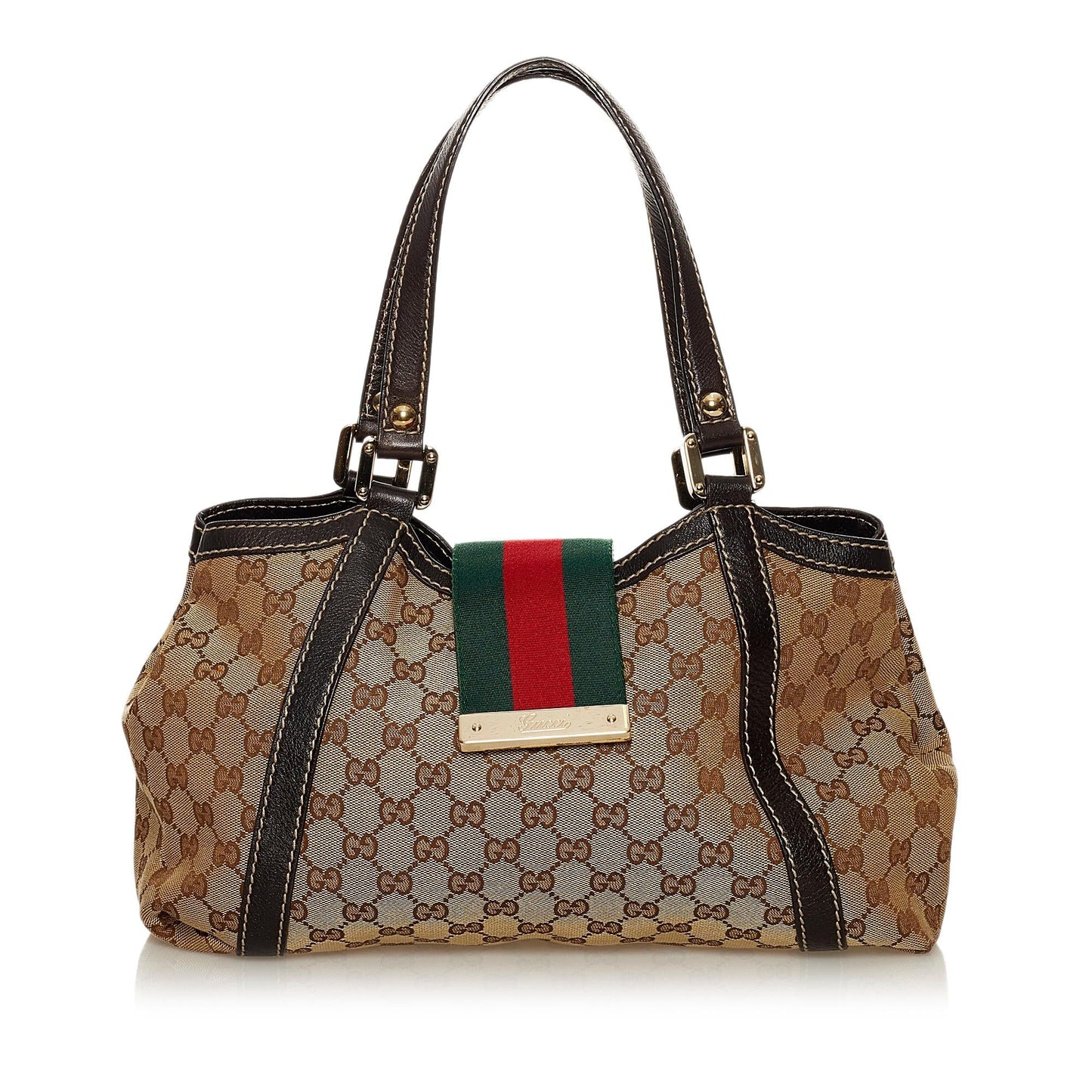 Gucci GG Canvas New Ladies Web Tote Bag (SHG-29665)
