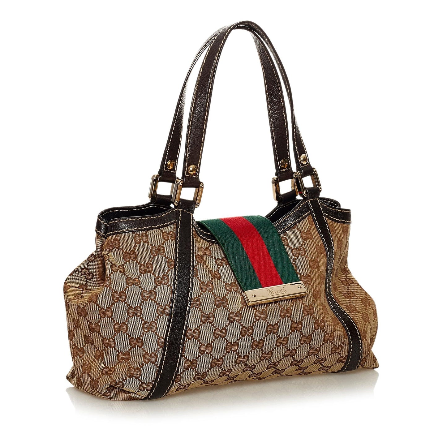 Gucci GG Canvas New Ladies Web Tote Bag (SHG-29665)