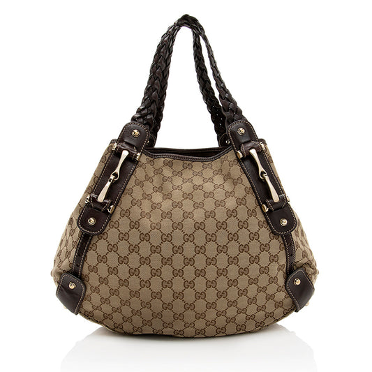 Gucci Leather Canvas Shoulder Bag Style 50