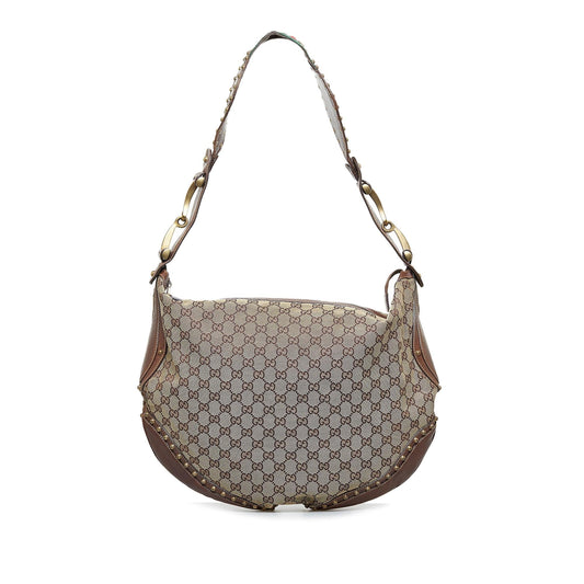 Gucci GG Canvas Pelham Studded Hobo Bag (SHG-w72l4p)