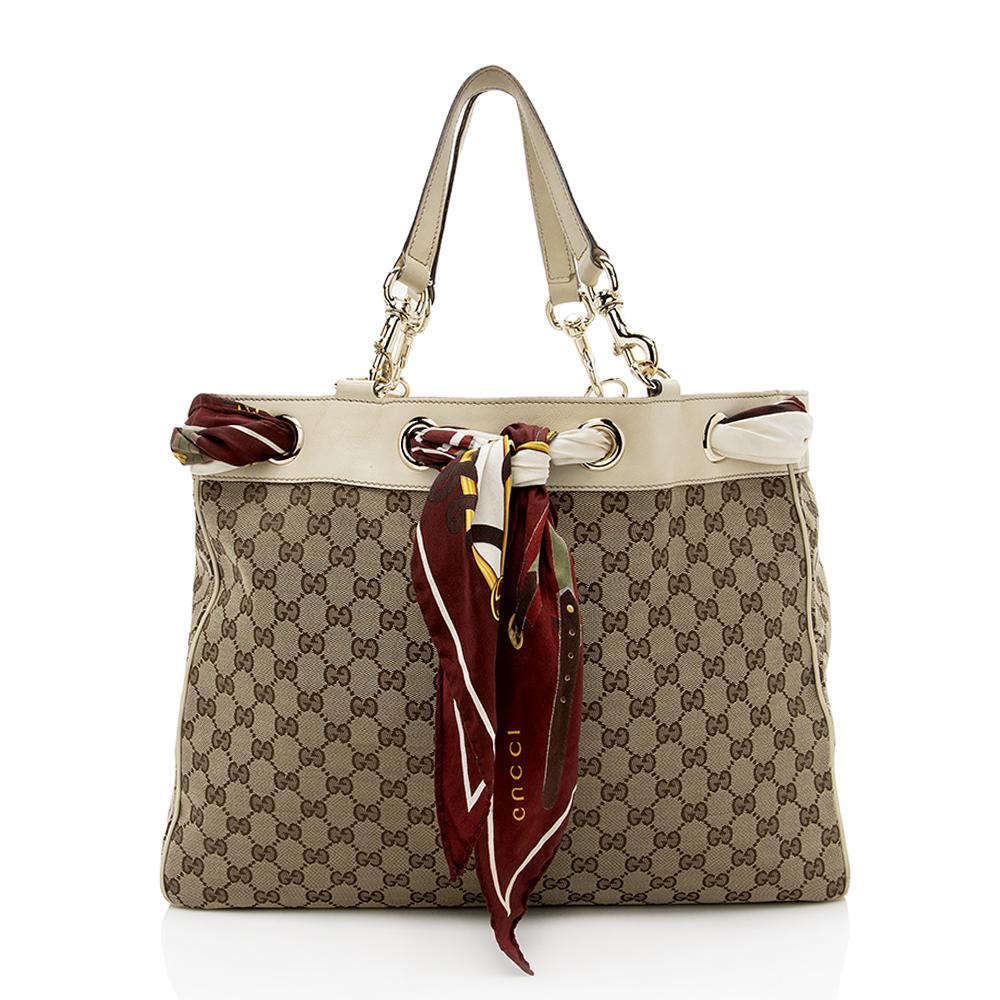 Gucci Canvas Monogram Tote Style 66