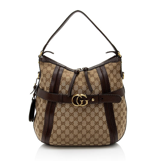 Gucci GG Canvas Running Medium Hobo (SHF-jpwkkM)