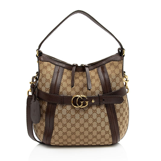 Gucci GG Canvas Running Medium Hobo (SHF-kbbOCL)