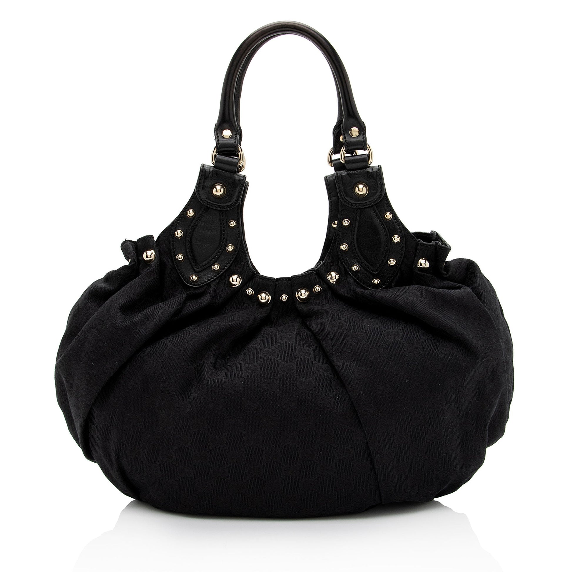 Gucci GG Canvas Studded Pelham Small Shoulder Bag (SHF-0I65Ea)