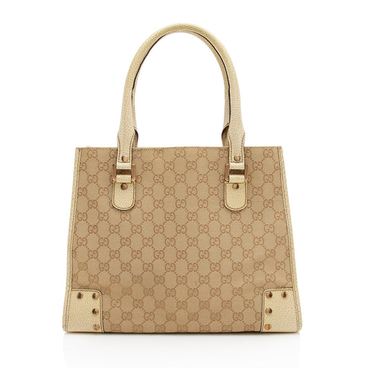 Gucci GG Canvas Studded Tote (SHF-22871)