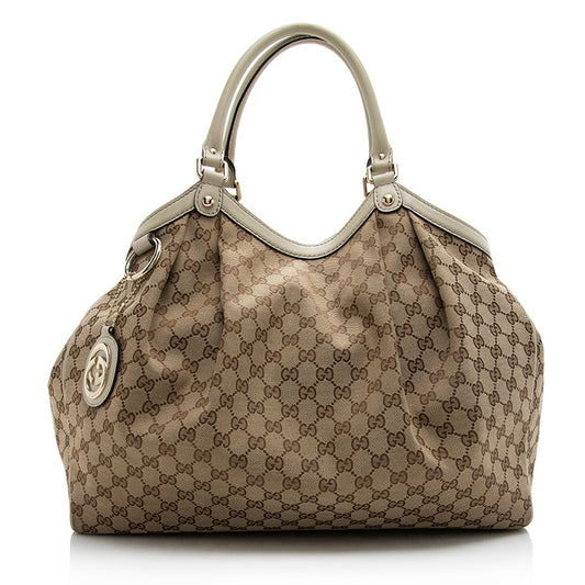 Gucci GG Canvas Sukey Large Tote (SHF-21485)