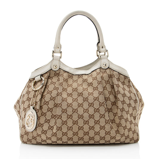 Gucci GG Canvas Sukey Medium Tote (SHF-20695)