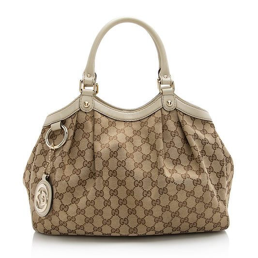 Gucci GG Canvas Sukey Medium Tote (SHF-21958)