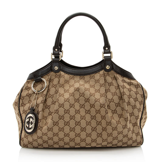 Gucci GG Canvas Sukey Medium Tote (SHF-21762)