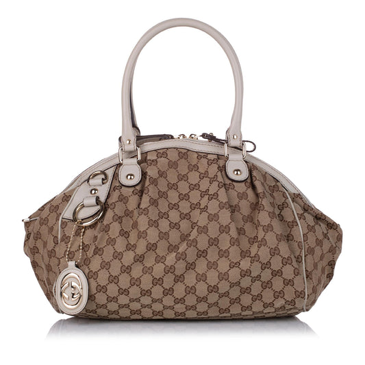 Gucci GG Canvas Sukey Satchel (SHG-29098)