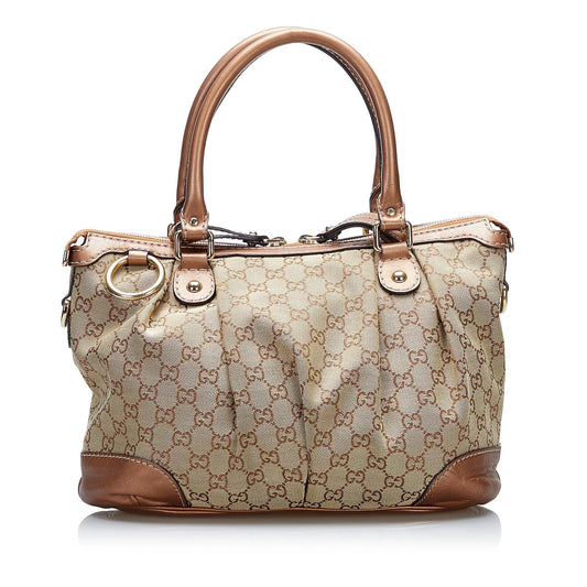 Gucci GG Canvas Sukey Satchel (SHG-tzQVlR)