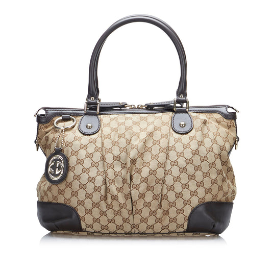 Gucci GG Canvas Sukey Satchel (SHG-D5vFKz)