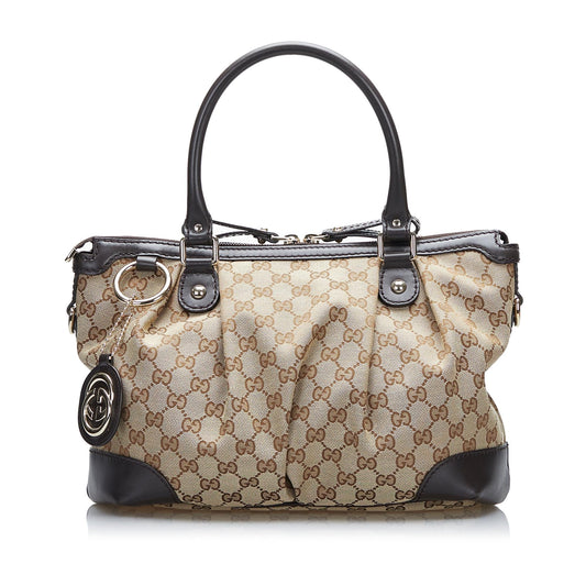 Gucci GG Canvas Sukey Satchel (SHG-OSM9gR)