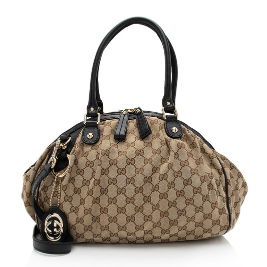 Gucci GG Canvas Sukey Satchel (SHF-sH4xON)