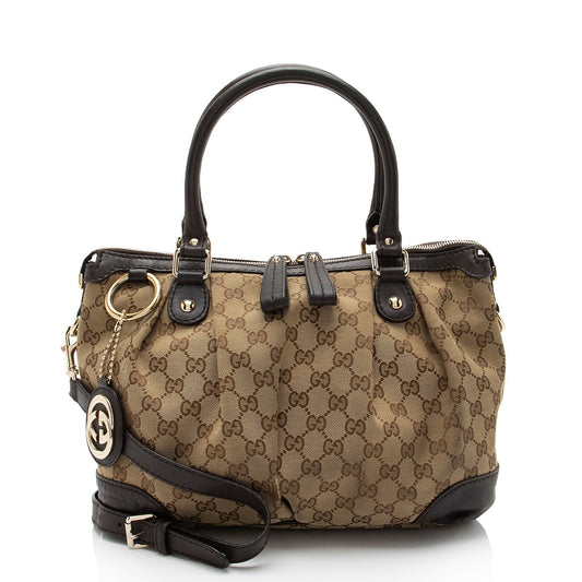 Gucci GG Canvas Sukey Top Handle Medium Satchel (SHF-oD6OoS)