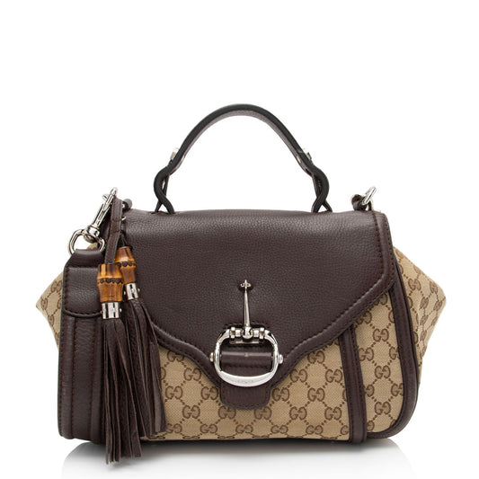 Gucci Leather Canvas Shoulder Bag