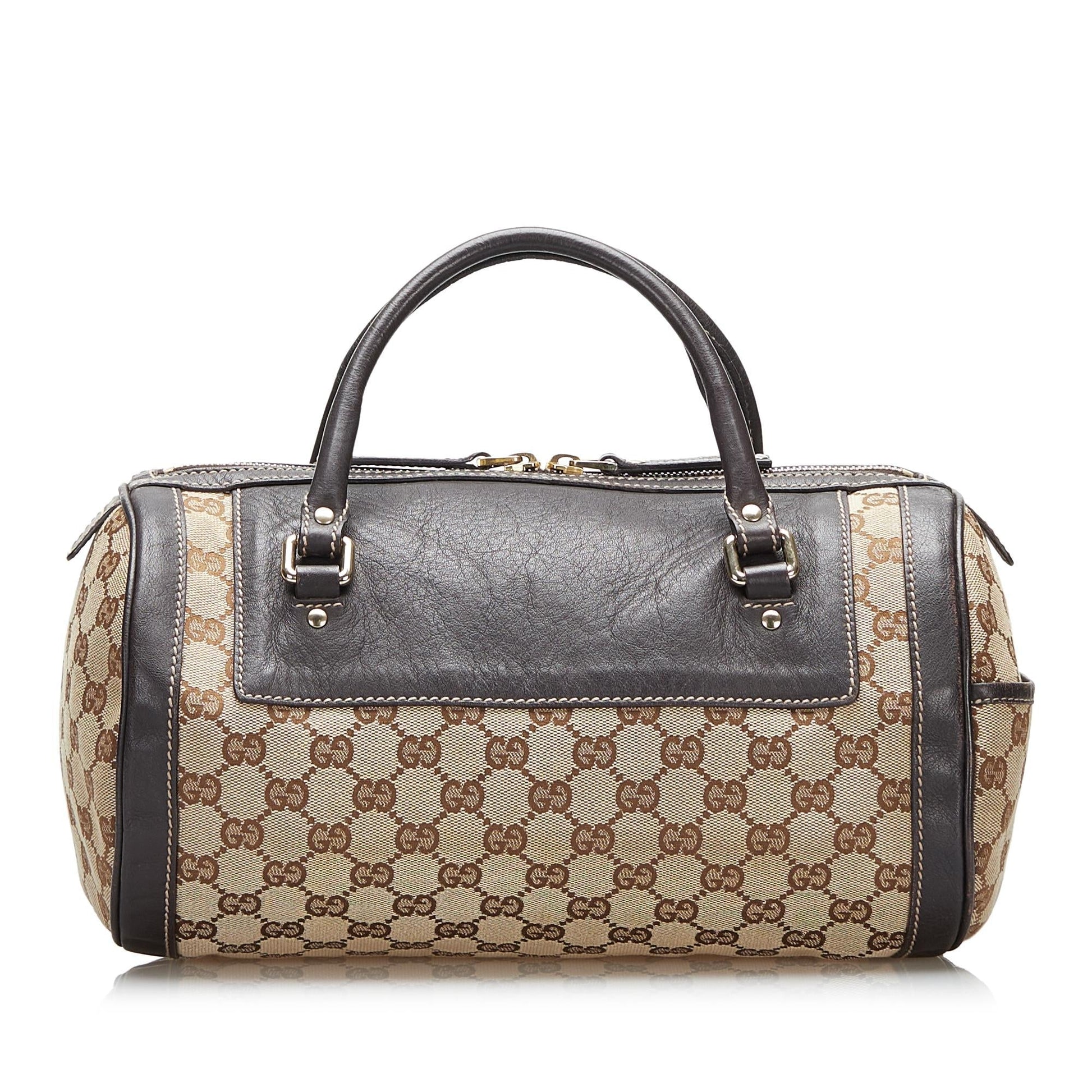Gucci GG Canvas Trophy Handbag (SHG-4YAF0E)