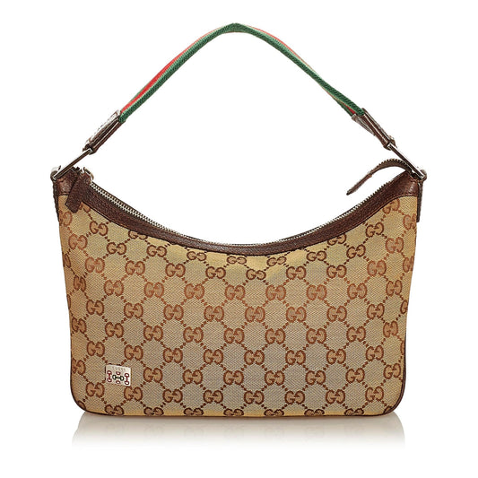 Gucci GG Canvas Web Baguette (SHG-31850)