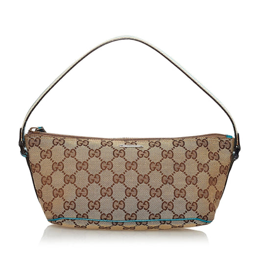 Gucci GG Canvas Web Boat Baguette (SHG-31063)