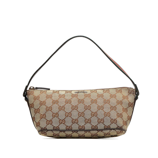 Gucci GG Canvas Web Boat Baguette (SHG-9aJiNR)