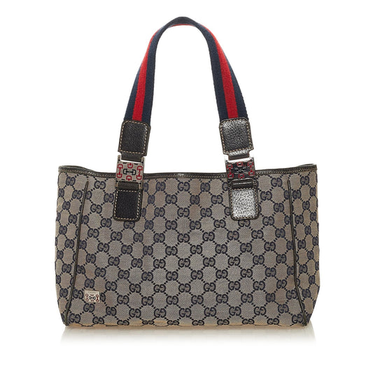 Gucci GG Canvas Web Handbag (SHG-34925)