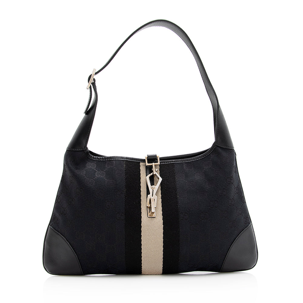 Gucci GG Canvas Web Jackie Shoulder Bag (SHF-20540)