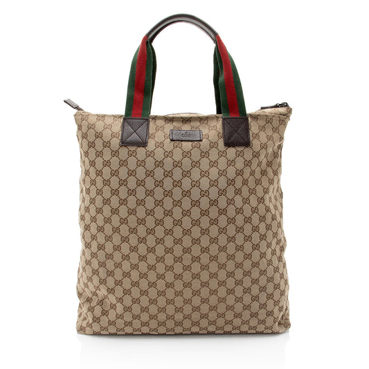 Gucci GG Canvas Web N/S Large Tote (SHF-3n3x28)