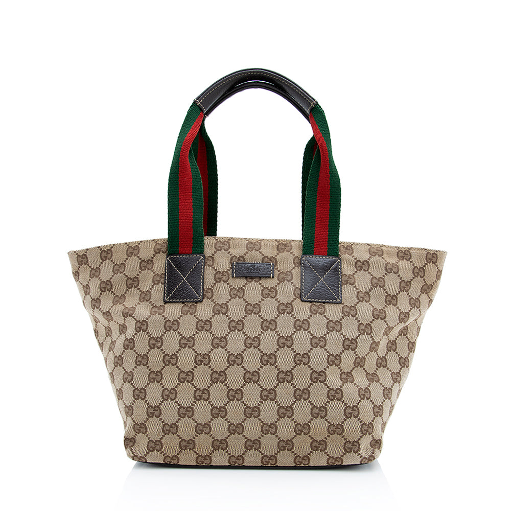 Gucci Web Leather Canvas Tote Style 5