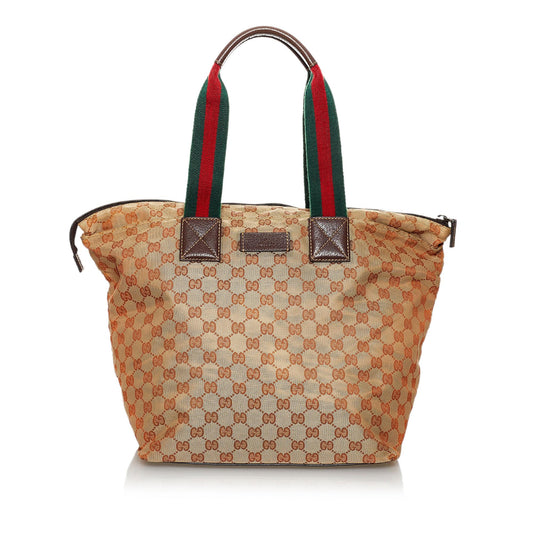 Gucci GG Canvas Web Tote Bag (SHG-30132)