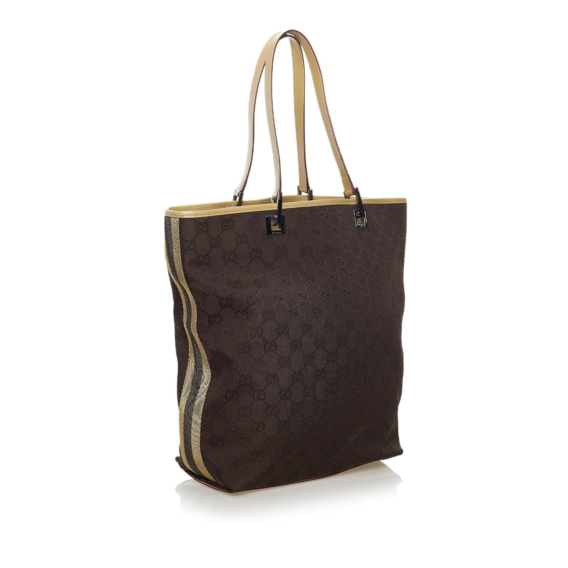 Gucci GG Canvas Web Tote Bag (SHG-36167)