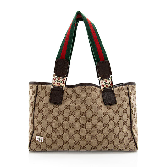 Gucci GG Canvas Web Tote (SHF-19041)