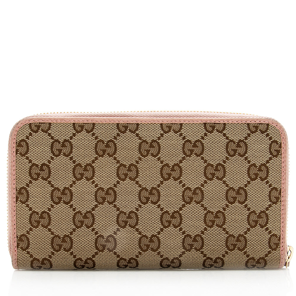 Gucci GG Canvas Zip Around Wallet (SHF-18686)