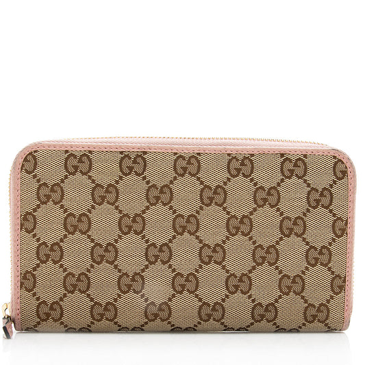 Gucci GG Canvas Zip Around Wallet (SHF-18686)