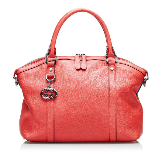 Gucci GG Charm Dome Leather Handbag (SHG-jqBZuV)