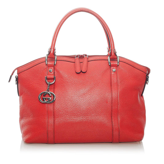 Gucci GG Charm Dome Leather Handbag (SHG-mm3N7y)