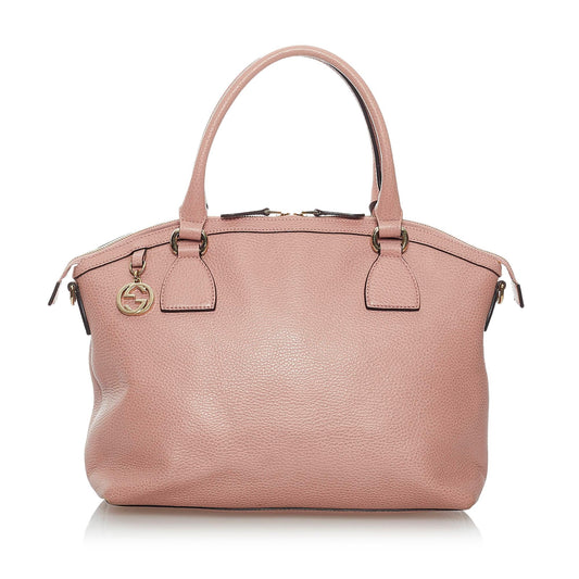 Gucci GG Charm Dome Leather Satchel (SHG-29691)