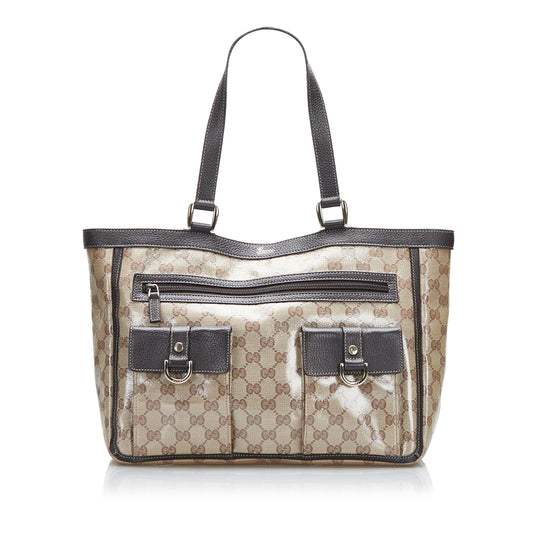 Gucci GG Crystal Abbey Pocket Tote Bag (SHG-HEx0Bk)