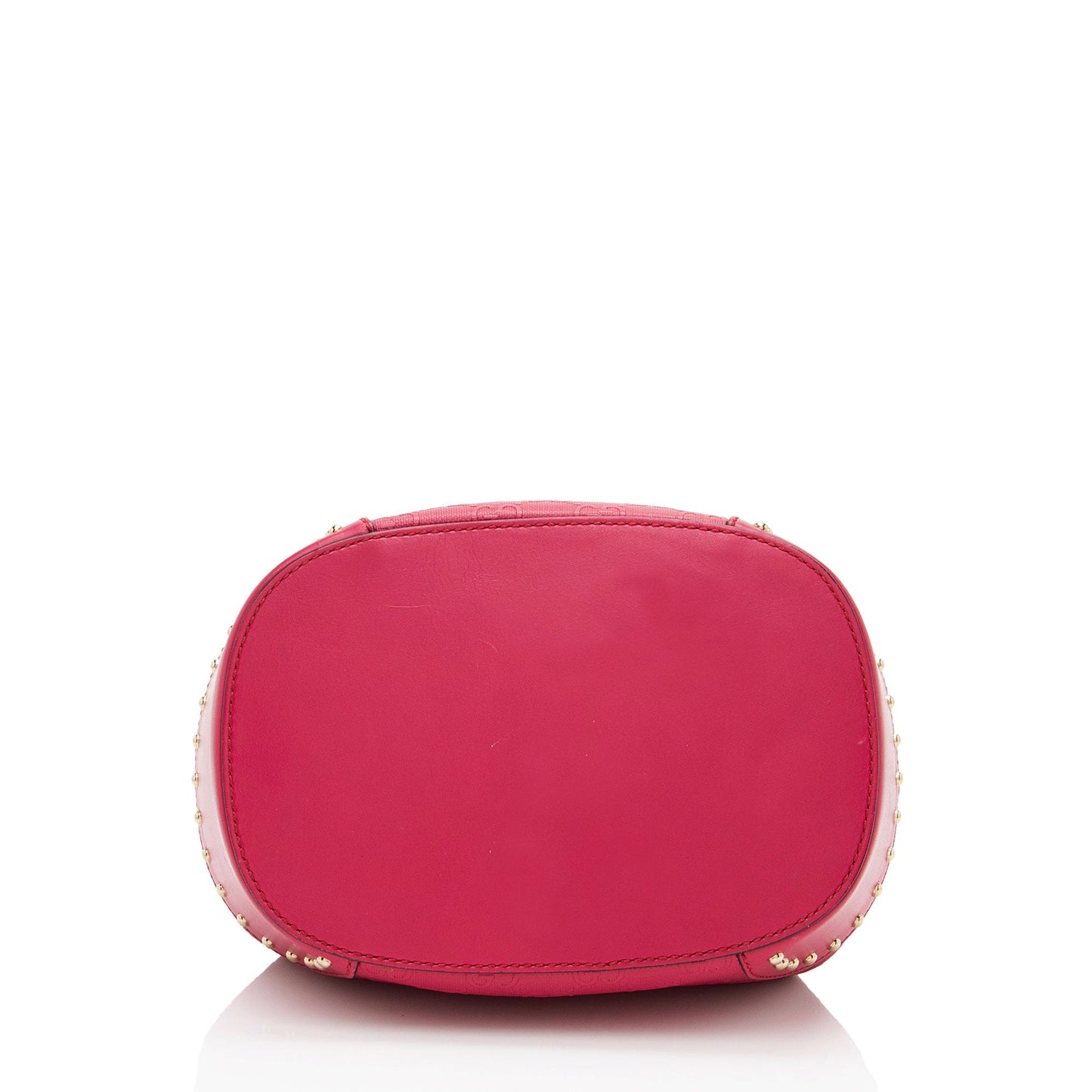 Gucci GG Debossed Diamante Leather Studded Bright Bucket Bag