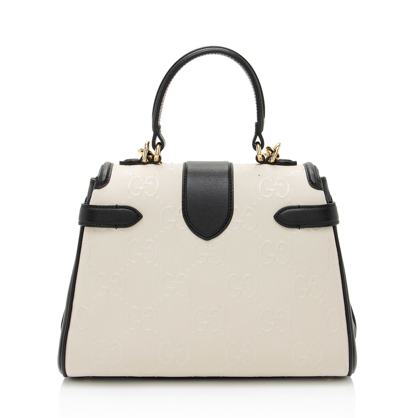 Gucci GG Debossed Leather Small Top Handle (SHF-hGmUB9)