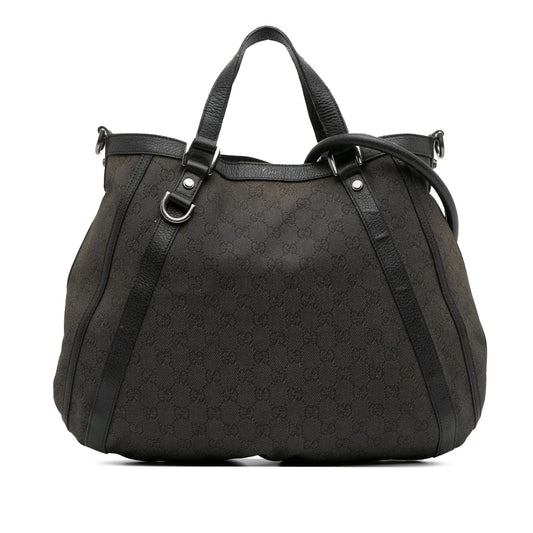 Gucci GG Denim Abbey D Ring Satchel