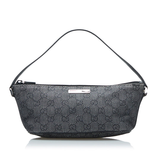 Gucci GG Denim Boat Baguette (SHG-CGZkjD)
