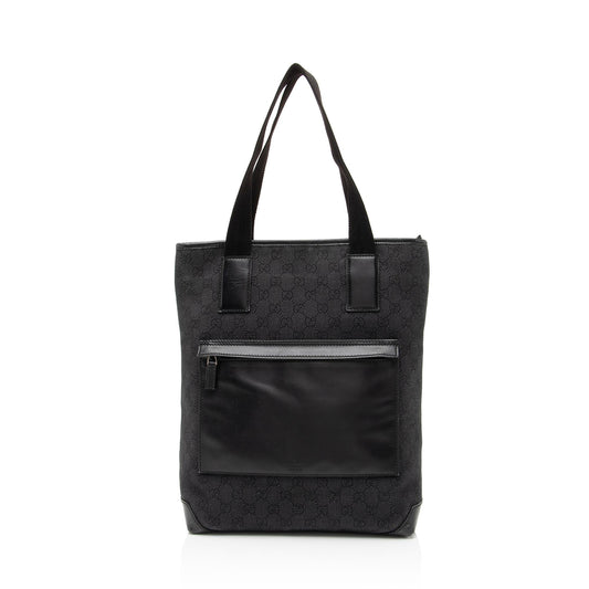 Gucci GG Denim Front Pocket Small Tote (SHF-23640)
